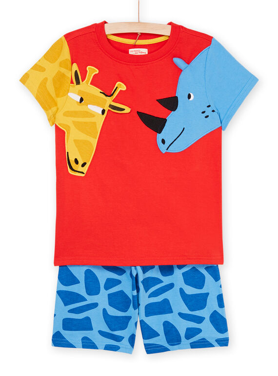 Blue and red pajamas with animal print REGOPYCANI / 23SH12H8PYJ505