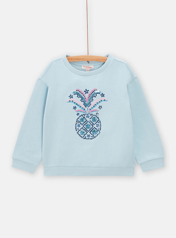 Girl's light blue pineapple sweatshirt TADESWEA / 24S901J1SWE213