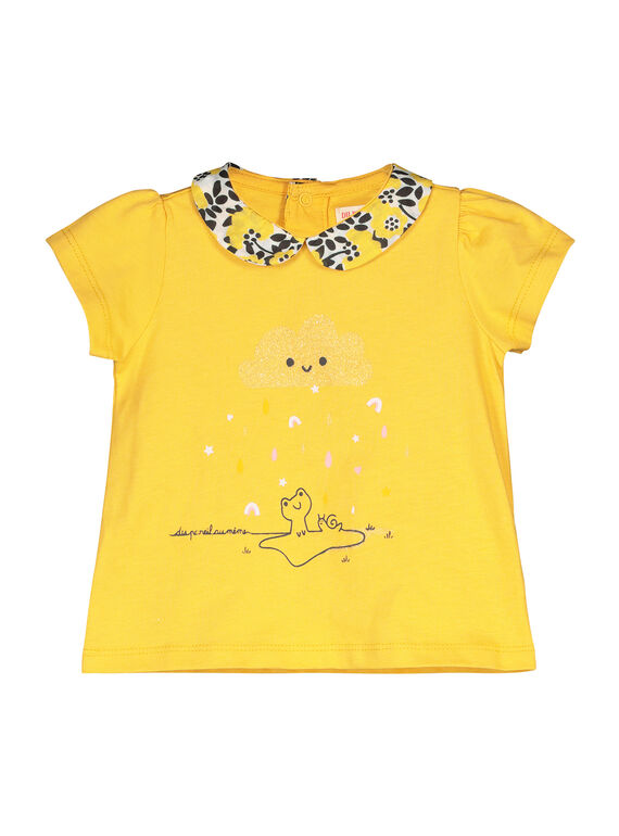 Baby girls' T-shirt with a Peter Pan collar FILIBRAEX / 19SG0922BRA103