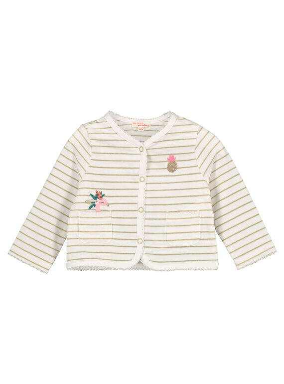 Baby girls' printed cotton cardigan FICUCAR / 19SG09N1CAR000