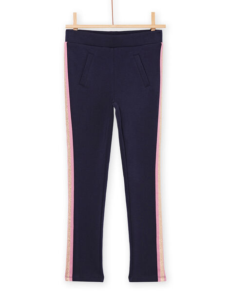 Navy blue soft pants with Lurex® band PAJOMIL1 / 22W901D3PAN070