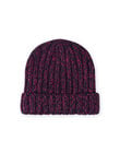 Girl's midnight blue and pink chenille knit hat MYATUBON / 21WI0156BONC205