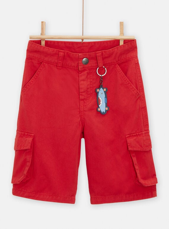 Red Bermuda shorts for boys TOCLUBER3 / 24S902O2BERF518