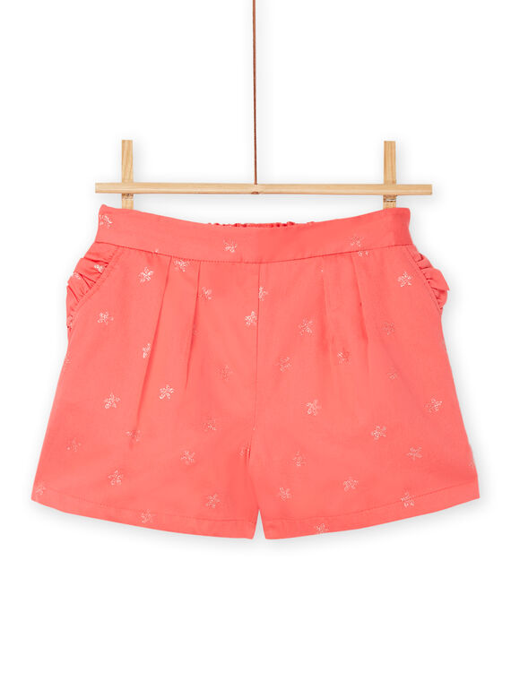 Pink shorts with flower print RABUSHORT / 23S90141SHOE403