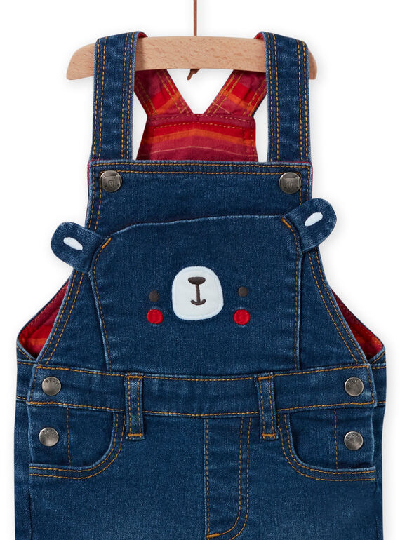 Baby boy's medium denim overalls with teddy bear print MUFUNSAL2 / 21WG10M1SALP274
