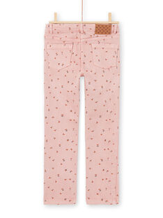 Girl's pink flowery pants MAJOPANT2 / 21W90122PAN312