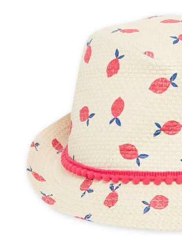 Natural Fruit Print Hat Child Girl NYAHAT2 / 22SI01C5CHA009