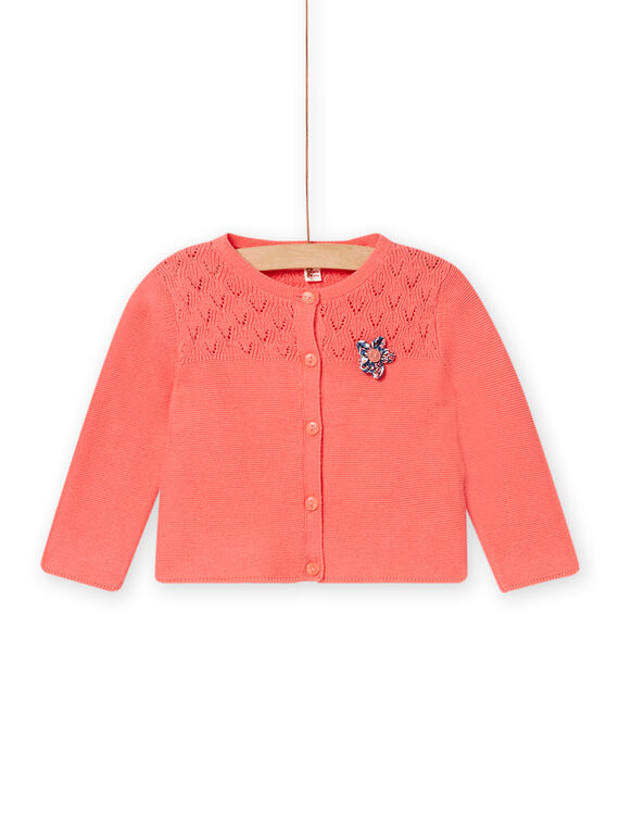 Baby girl blush pink cardigan NISANCAR / 22SG09S1CARD300