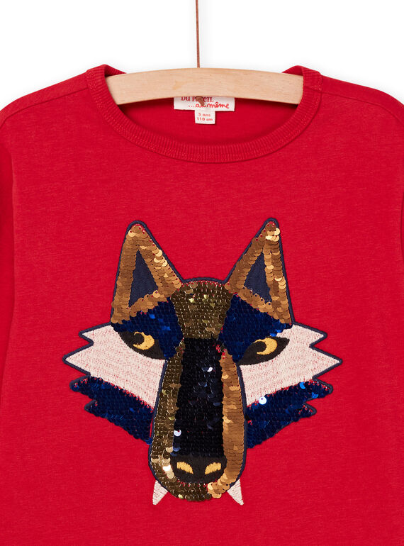 Sequined wolf animation T-shirt POGOTEE4 / 22W902O4TMLF521