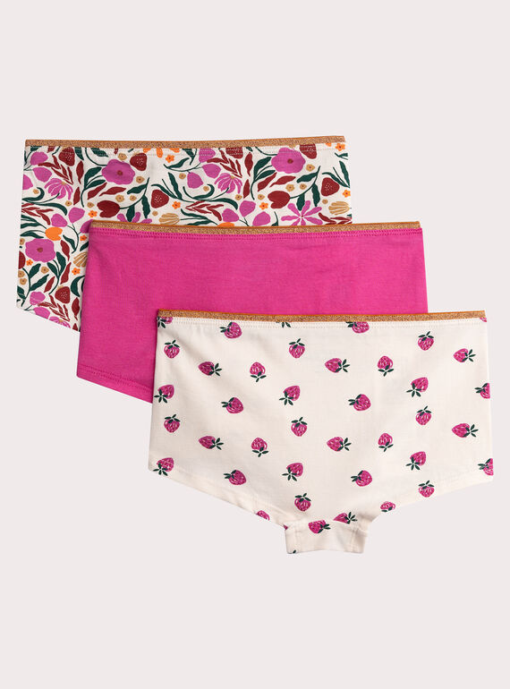 Set of 3 strawberry pattern shorty for girls  VEFAHOTROT / 24WH1185SHY114