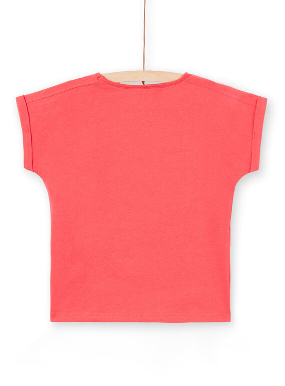 Girl's red short sleeve t-shirt LAHATI1 / 21S901X1TMCF506