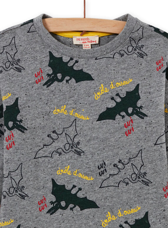 Boy's Grey Dinosaur Print T-Shirt MOFUNTEE1 / 21W902M4TML943