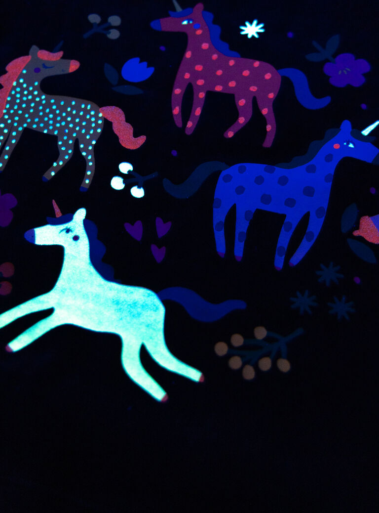 Phosphorescent velvet pajamas for girls  VEFAPYJBLE / 24WH1194PYJ070