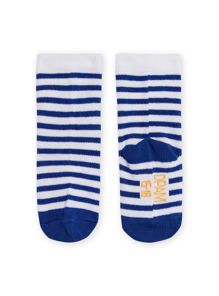 Baby boy white and blue striped socks NYUJOCHOR1 / 22SI1062SOQ000