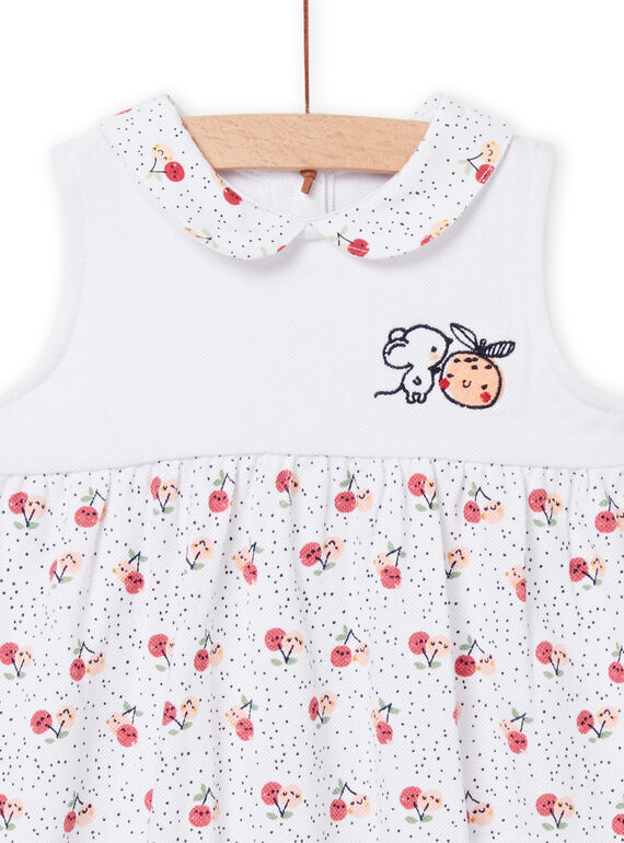 White printed baby girl romper NOU2BAR / 22SF0351BAR000