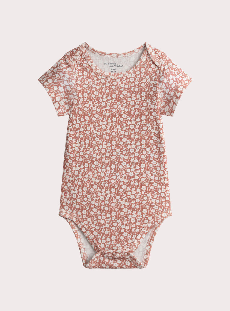 Set of 2 floral print bodysuits for baby girl  VEFIBODCOX / 24WH1385BDL309
