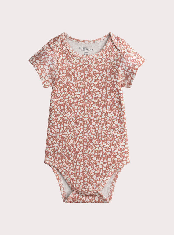 Set of 2 floral print bodysuits for baby girl  VEFIBODCOX / 24WH1385BDL309