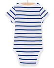 Baby Boy White Stripe Bodysuit NEGABODMOU / 22SH14J6BDL000