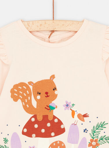 Baby Girl Marshmallow Animal Nature T-Shirt SIKHOTEE / 23WG09Q1TML318
