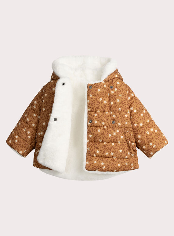 Reversible hooded down jacket for baby girl  VIREDOU / 24WG09E1D3E801