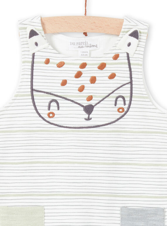 Unbleached and green striped overalls birth mixed MOU1SAL2 / 21WF0541SAL001