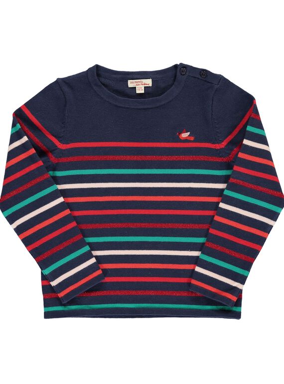 Girls' cotton knit sweater CADEPULL2 / 18S901F2PUL099