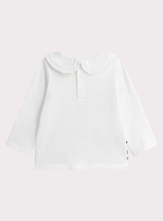 Baby girls' ecru t-shirt WIKABRA2 / 25SG0933BRAA001