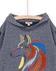 Shawl collar sweater with wolf print POGOSWE / 22W902O1SWE705