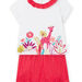 Baby girl ecru and red T-shirt and bloomer set