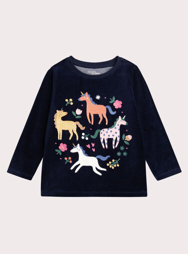 Phosphorescent velvet pajamas for girls  VEFAPYJBLE / 24WH1194PYJ070