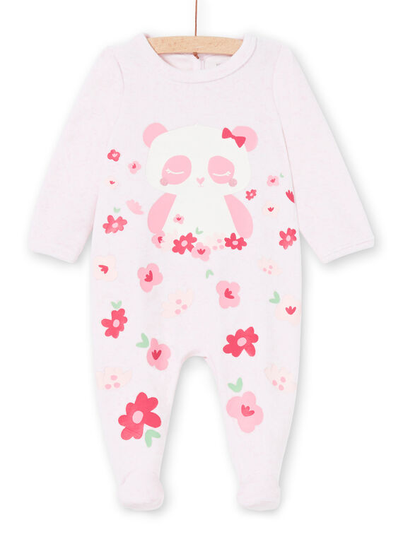 Pink sleep suit girl's pink mottled panda pattern LEFIGRECHA2 / 21SH1359GRED314