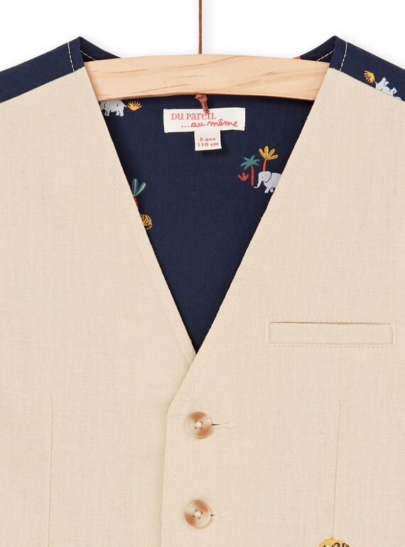 Beige suit vest - Child boy LOJAUGIL / 21S902O1GSMA014
