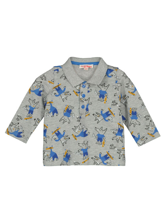 Baby boys' printed long sleeved polo shirt GUBLEPOL / 19WG1091POLJ908
