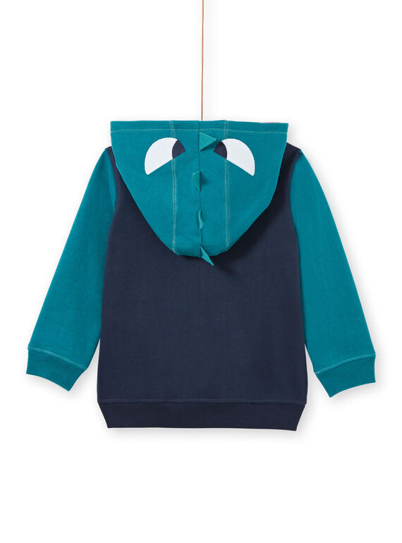 Child boy's night blue zipped hooded vest with fantasy animation MOTUGIL2 / 21W902K2GIL705