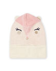 Two-colored hood with fawn motif child girl MYASAUCAG / 21WI0161CAG001