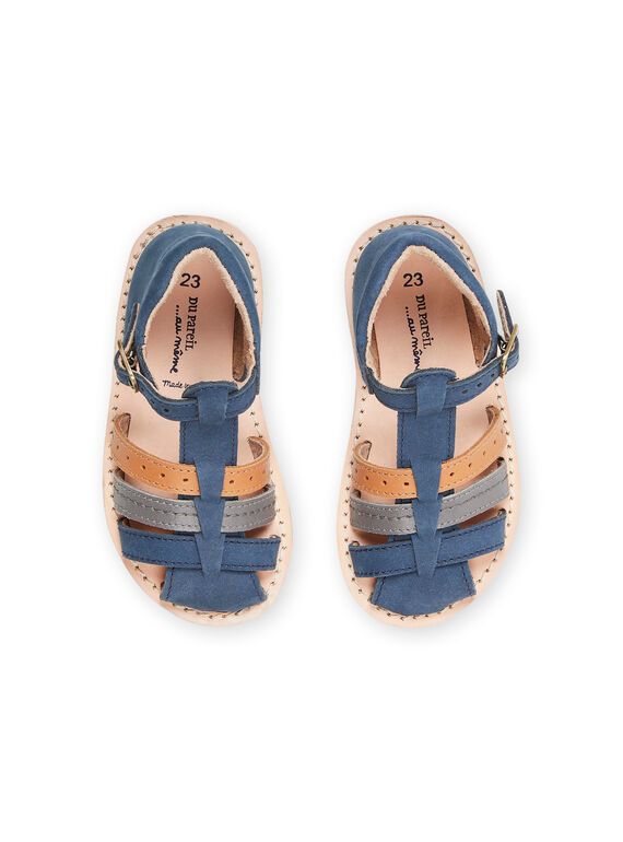 Navy blue leather sandals RUSANDBRIDE / 23KK3861D0E070