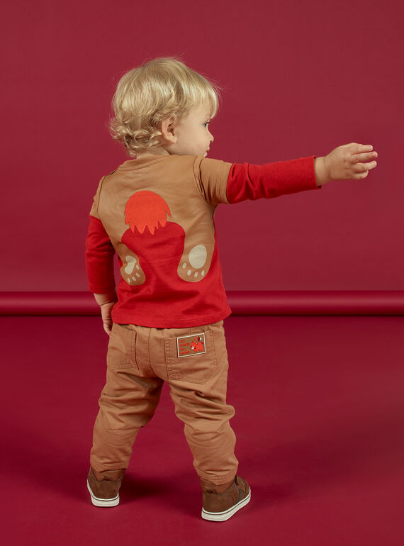 Baby Boy Red Embroidered T-shirt MUFUNTEE1 / 21WG10M2TMLF512