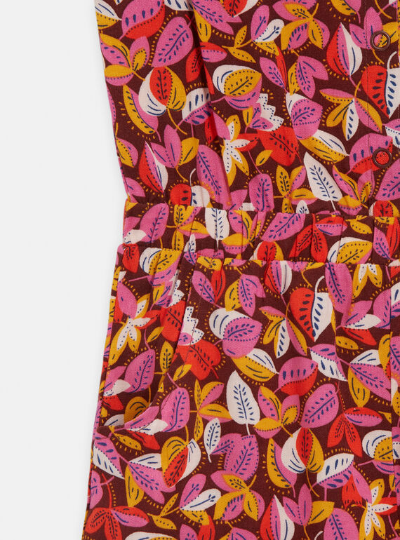 Pink jumpsuit with leaf print for girls TALICOMB / 24S901T1SAC816