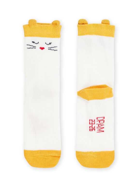 Ecru socks with 3D cat ears animation RYIJOSOQ6 / 23SI0972SOQ001