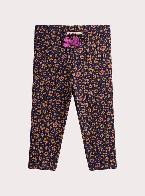 Fancy printed ribbed leggings for baby girl VYIKOLEG / 24WI0931CALC205