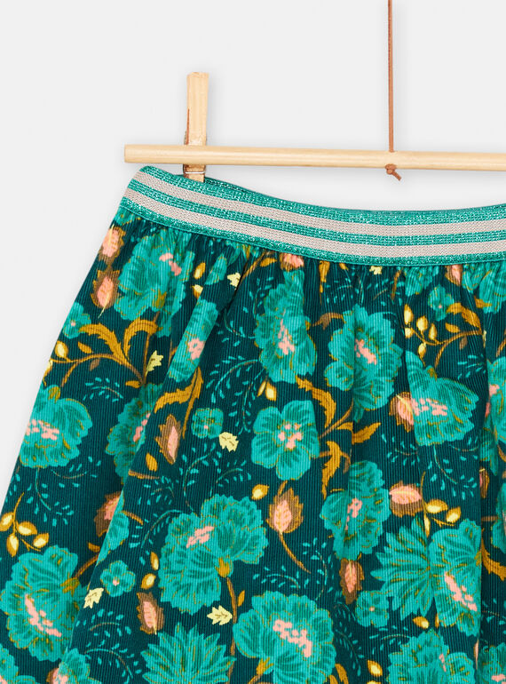 Girl's reversible duck blue skirt SADUJUP / 23W901P1JUP714