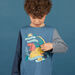 Baby boy blue long sleeve t-shirt with dinosaur design