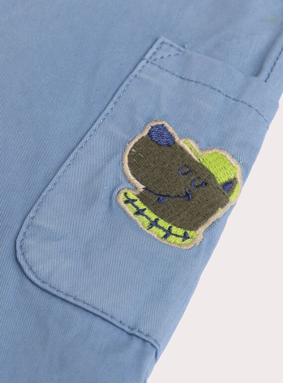 Blue trousers with a dog design for baby boys VUGAPAN1 / 24WG1012PANC237