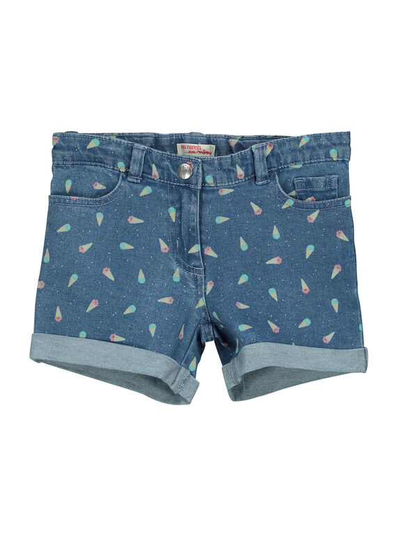 Girls' fancy denim shorts FAJOSHORT2 / 19S901G2D30099
