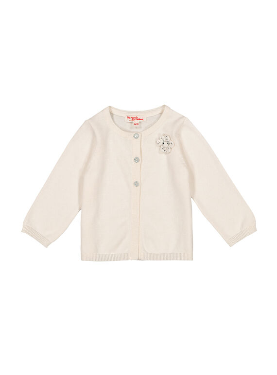 Baby girls' white cardigan FIJOCAR1 / 19SG0931CAR001
