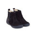 Chelsea boots in navy leather with fancy details at the back