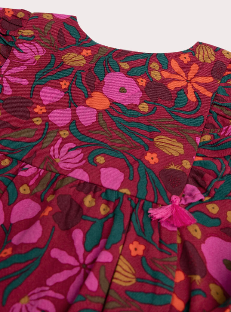 Flower print red dress for girls  Flower print red dress for girls  VAKOROB1 / 24W90133ROBF529