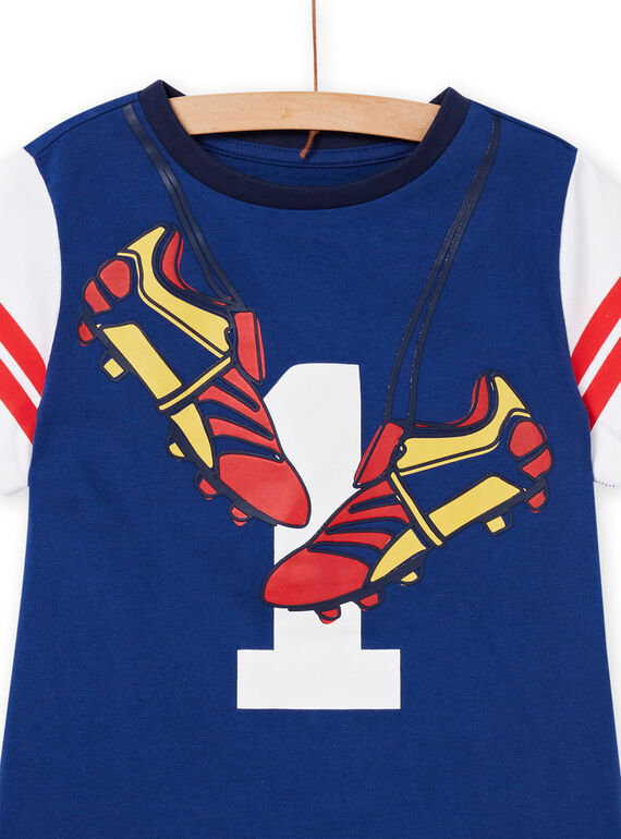 Baby Boy Electric Blue Football T-Shirt & Shorts Pajama Set NEGOPYCFOOT / 22SH12H3PYJ217