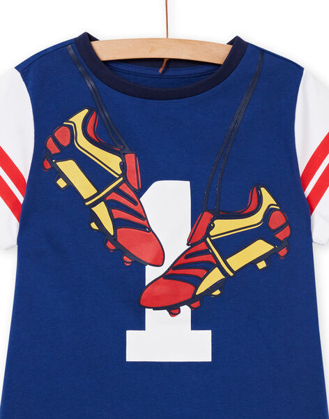 Baby Boy Electric Blue Football T-Shirt & Shorts Pajama Set NEGOPYCFOOT / 22SH12H3PYJ217