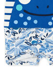Blue short romper with stripes and frog print REGAGREBLUE / 23SH14H2GRE000